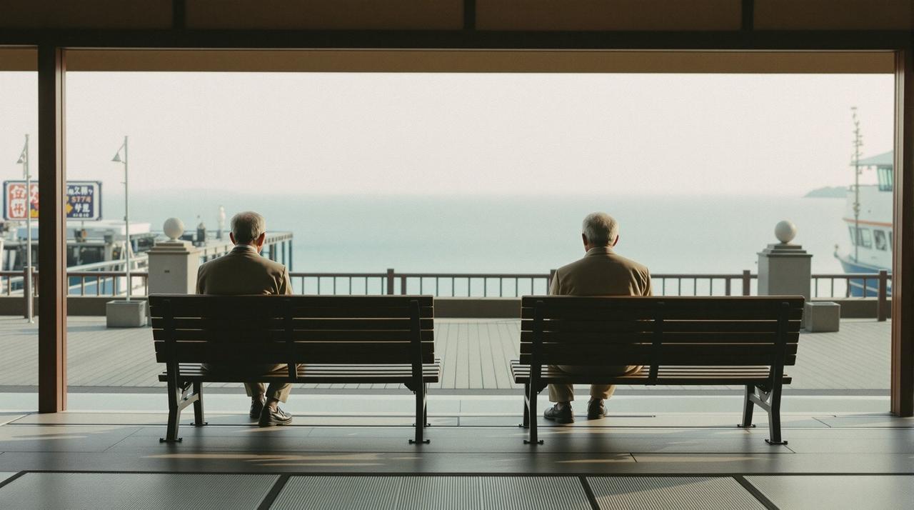 东京物语 代表场景：热海的清晨，老夫妇的东京之旅早已注定是场告别